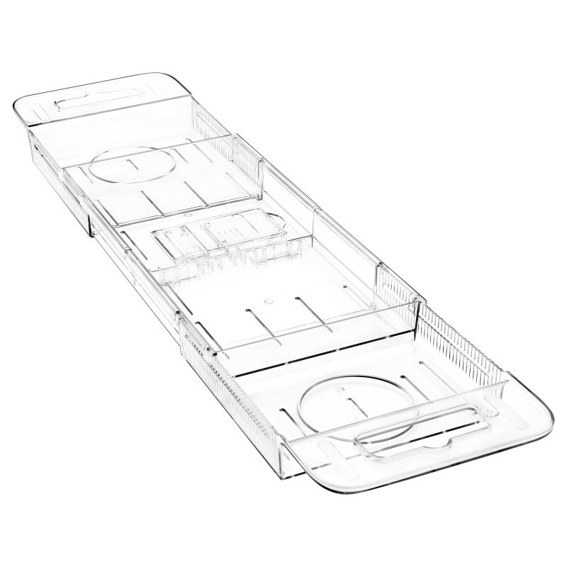 COKIHOM Expandable Bathtub Tray Caddy for Bath Relaxing  Transparent Bath Accessories Bath Table Tub Tray for Women  Adjusts from 22 to 31 Inches  Ideal for Housewarming  Anniversary or Wedding Gifts New Home - Image 1